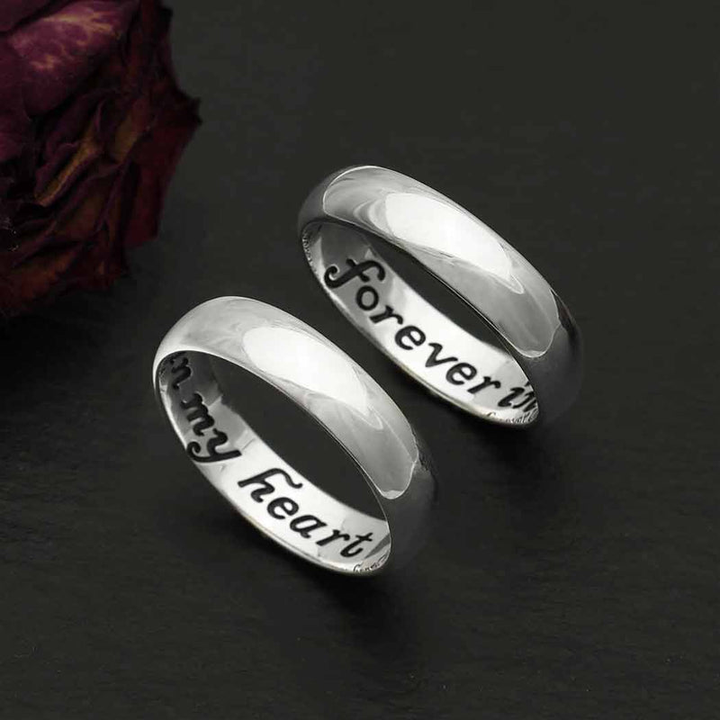 Zilveren ring Forever in my heart