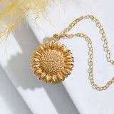 Gold filled halsketting met bronzen zonnebloem