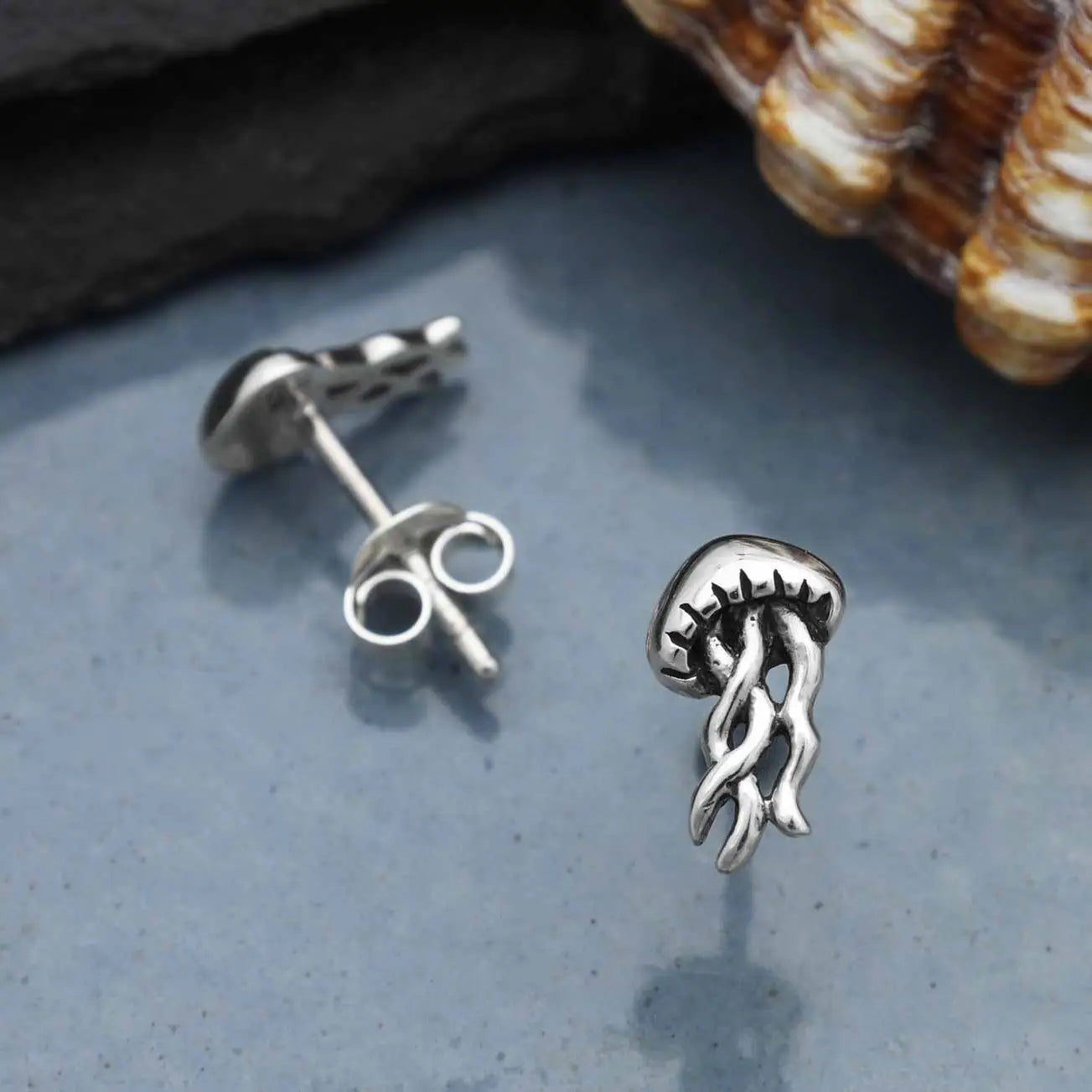 Silver starfish earrings