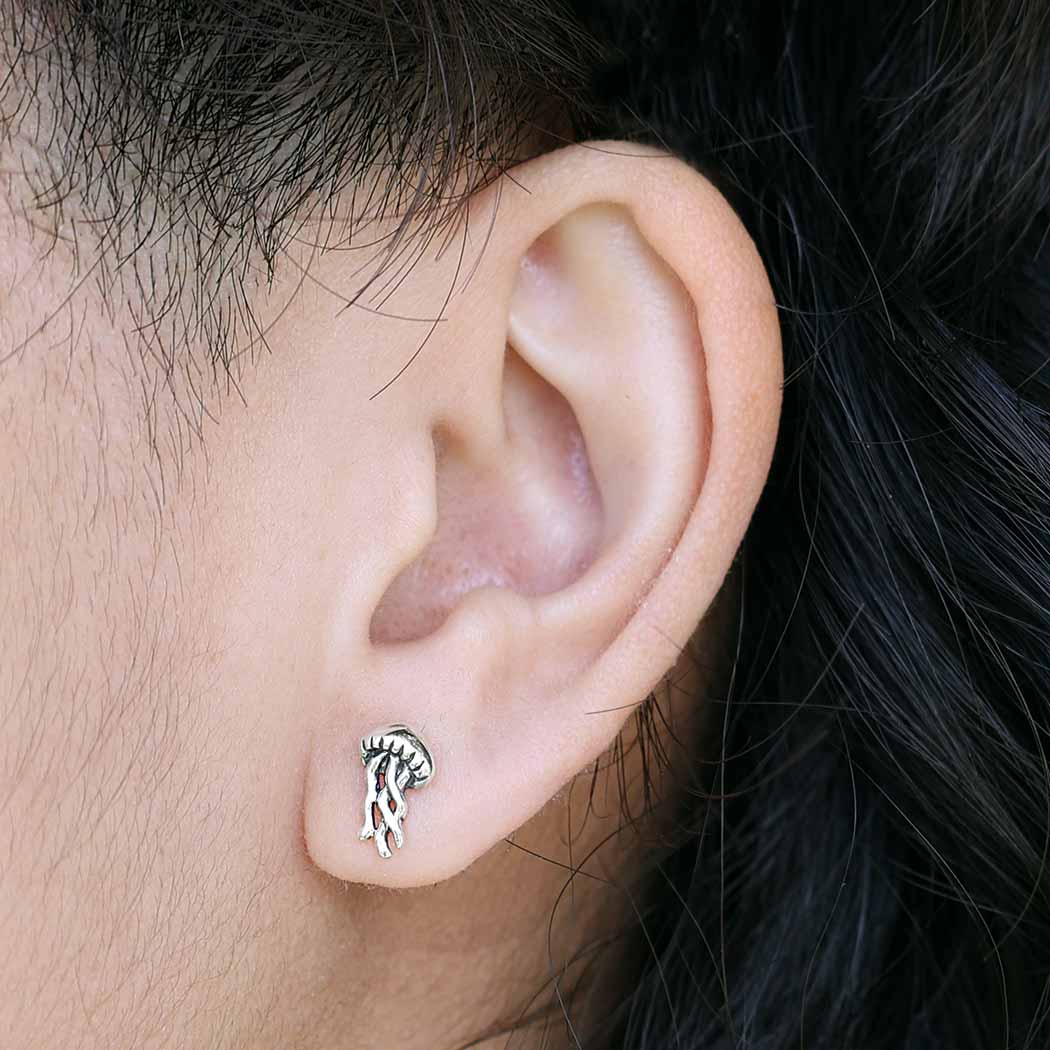 Silver starfish earrings