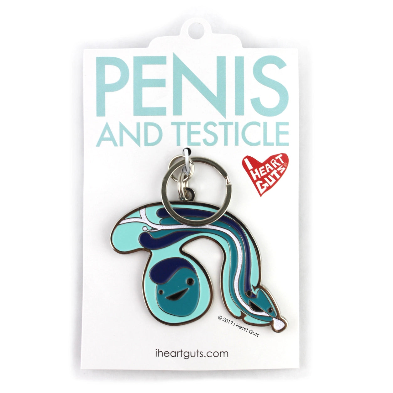 Sleutelhanger penis met glitterplasbuis