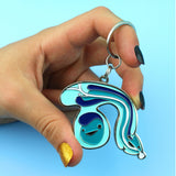 Sleutelhanger penis met glitterplasbuis