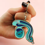 Sleutelhanger penis met glitterplasbuis