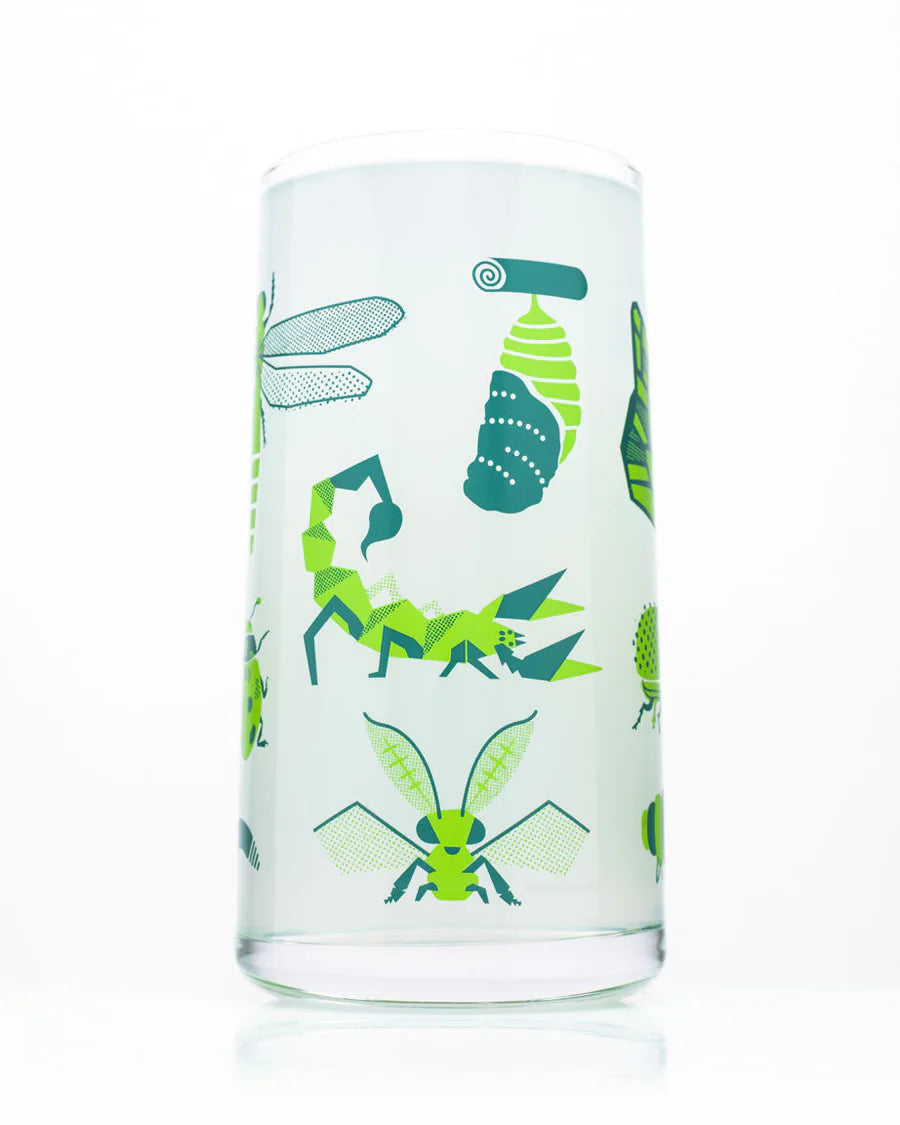 Glas retro insecten