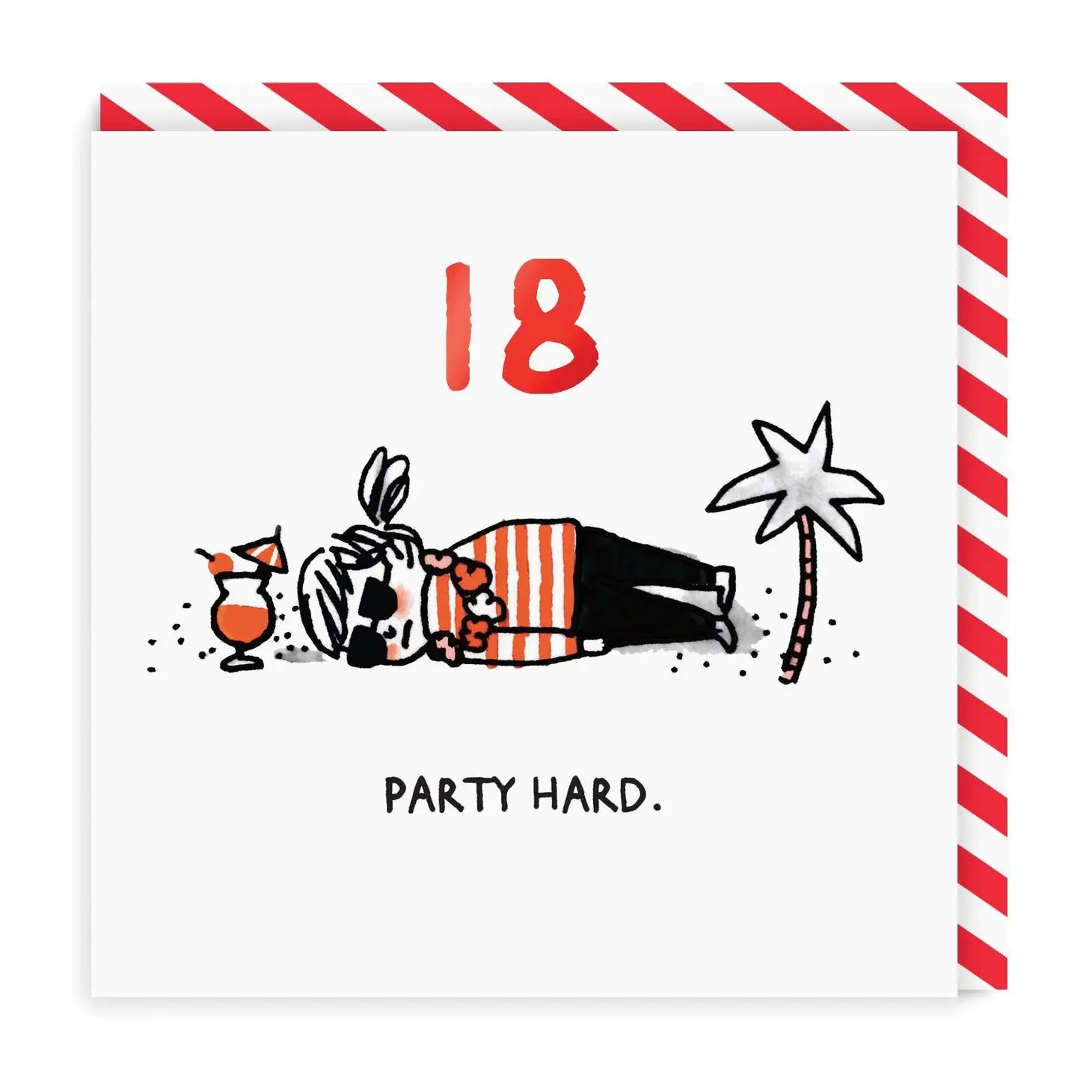 Wenskaart "18 Party Hard"
