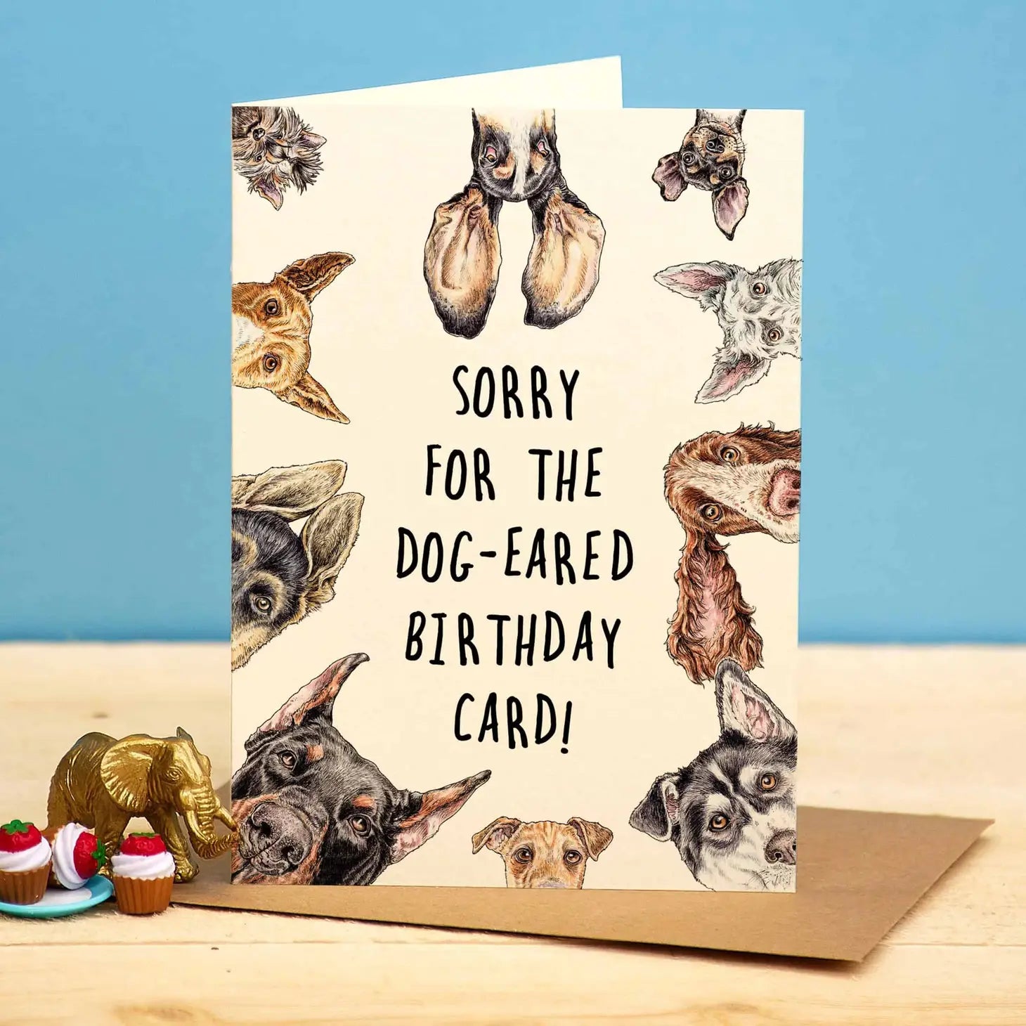 Greeting card "Sorry for the dog-eared card"