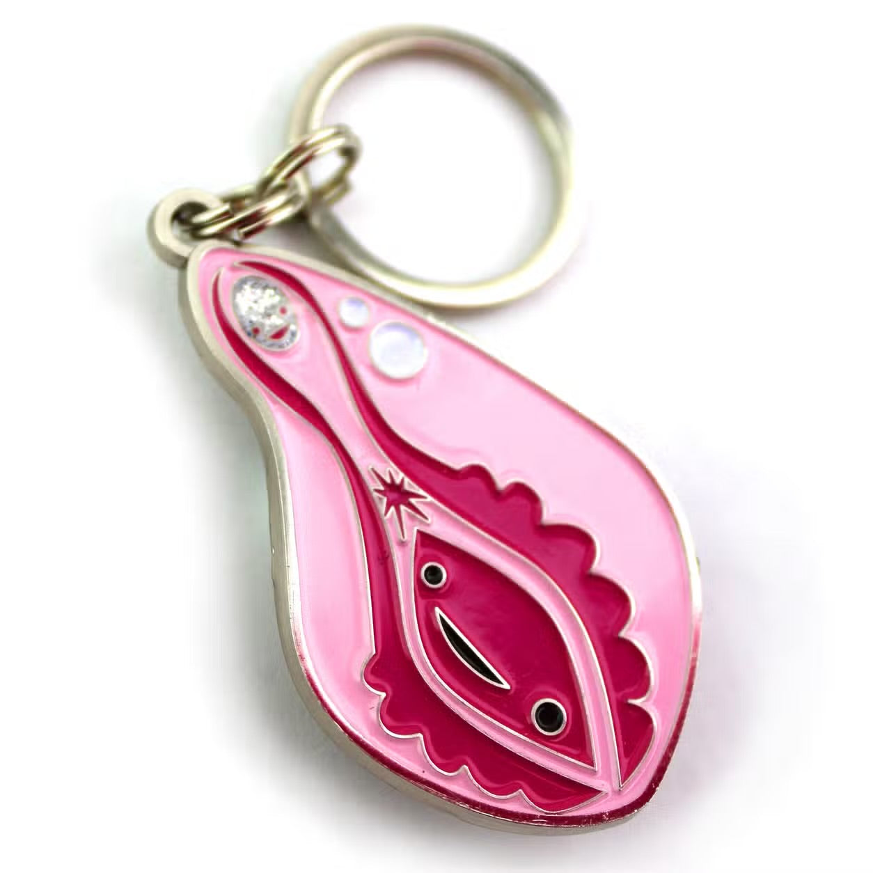 Keychain vulva with glitter clitoris