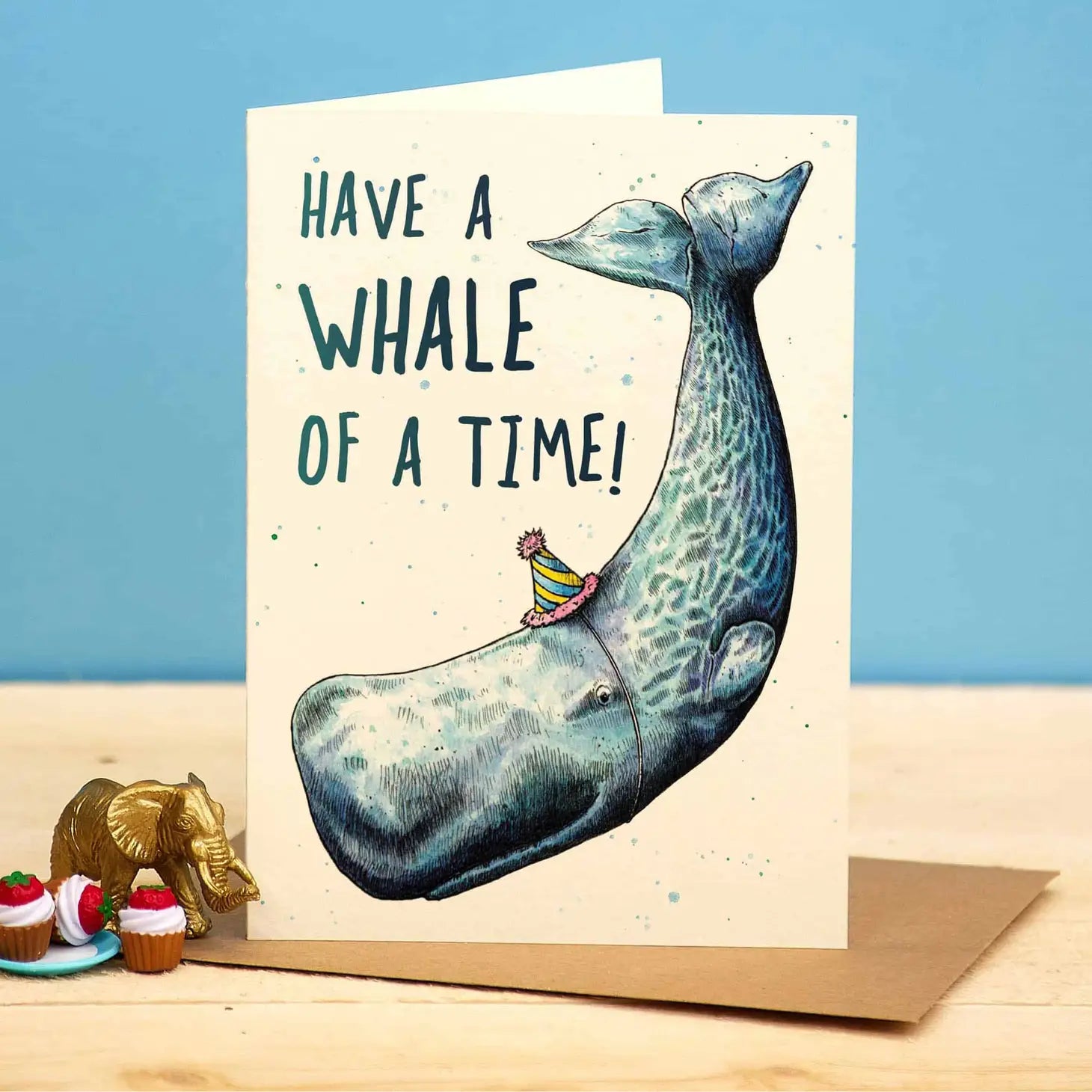 Greeting card sperm whale "Whale of a time"