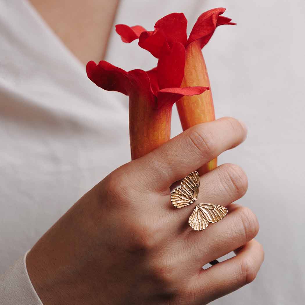 Bronze ring butterfly wings