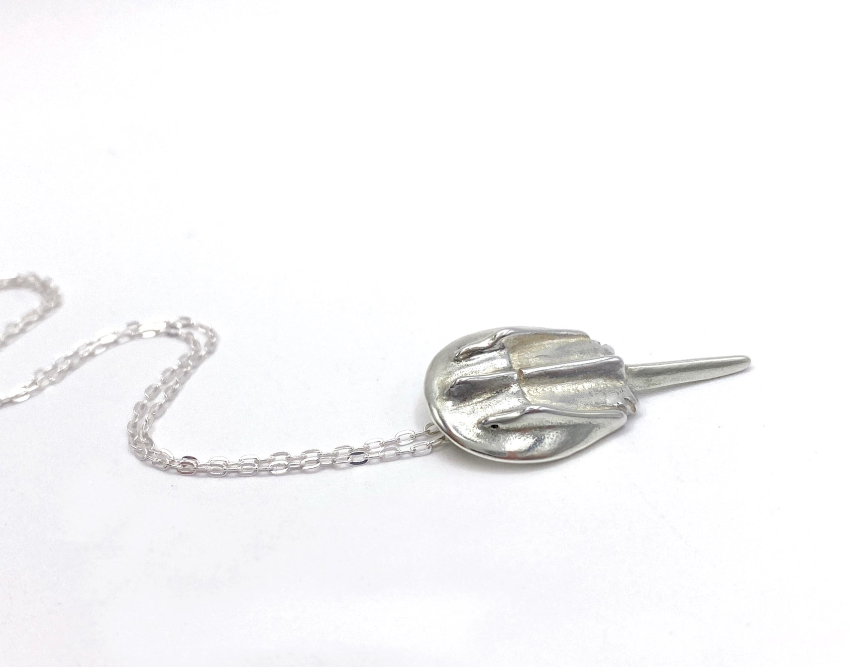 Silver necklace horseshoe crab