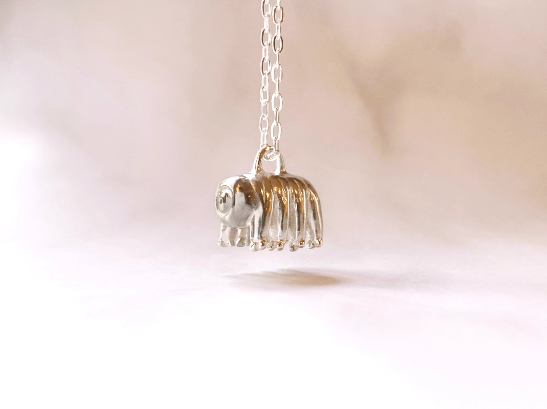 Silver necklace bear animal