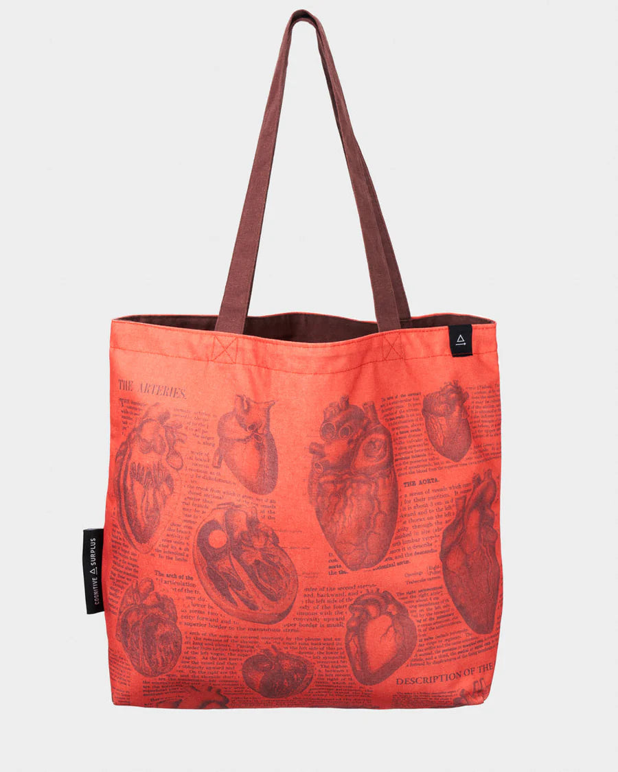 Shoulder bag anatomical heart (red)