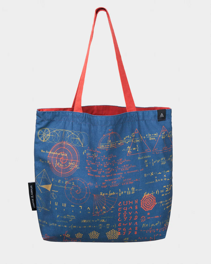 Shoulder bag "Equations that changed the world" (blue)