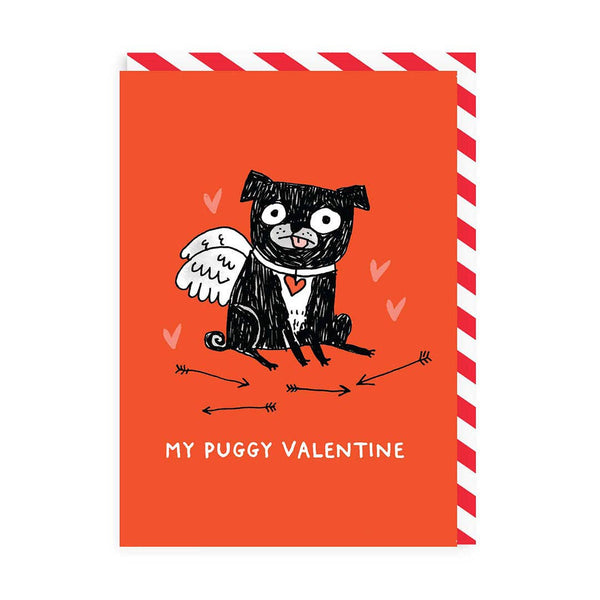 Wenskaart "My Puggy Valentine" - Fairy Positron