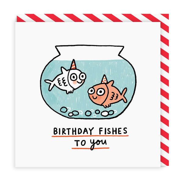 Wenskaart "Birthday Fishes to You" - Fairy Positron