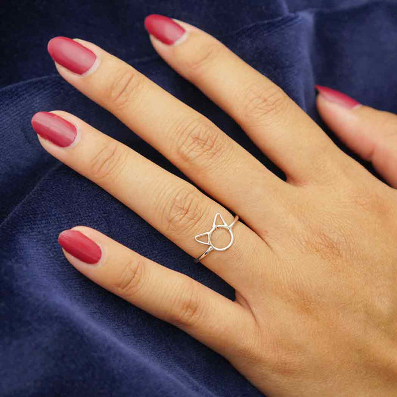Zilveren ring kat - Fairy Positron