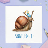 Wenskaart slak "Snailed it" - Fairy Positron