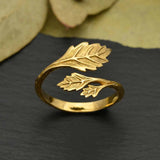 Bronzen ring bladeren - Fairy Positron