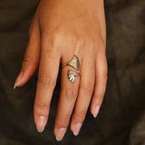 Bronzen ring ginkgobladeren - Fairy Positron