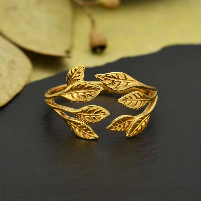 Bronzen ring kleine blaadjes - Fairy Positron