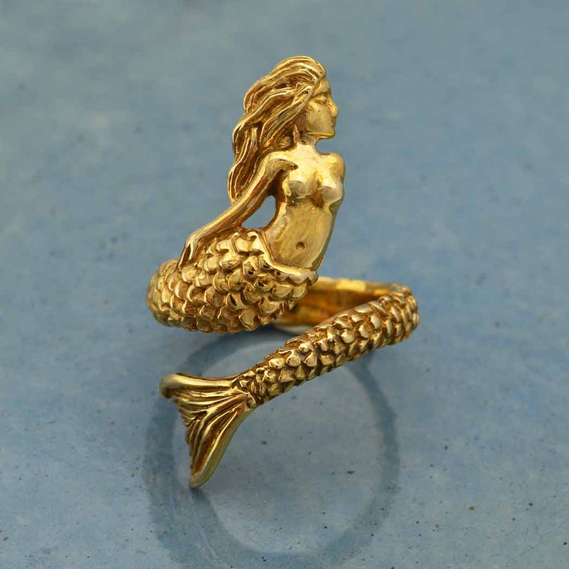 Bronzen ring zeemeermin - Fairy Positron
