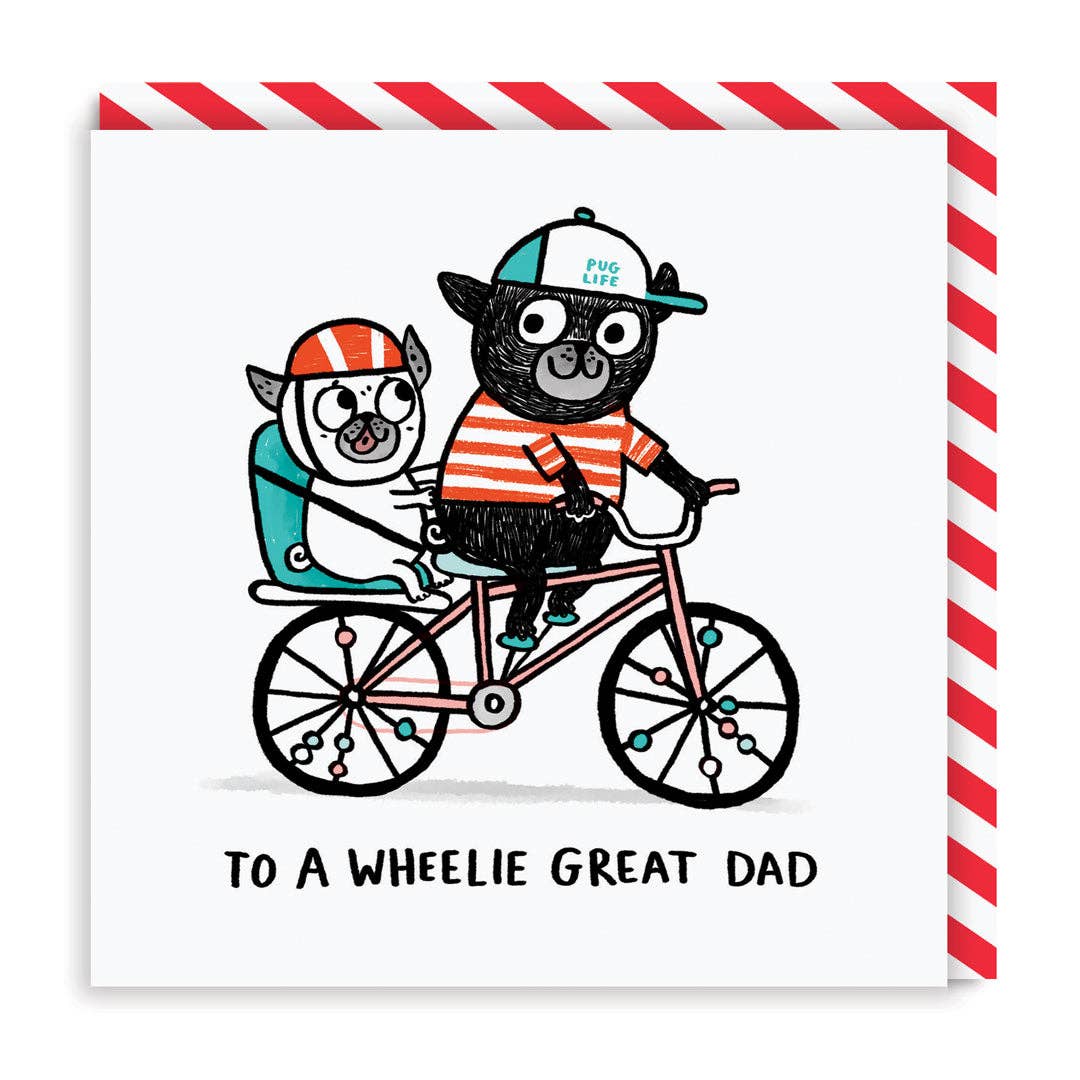 Wenskaart vaderdag "To a Wheelie Great Dad" - Fairy Positron