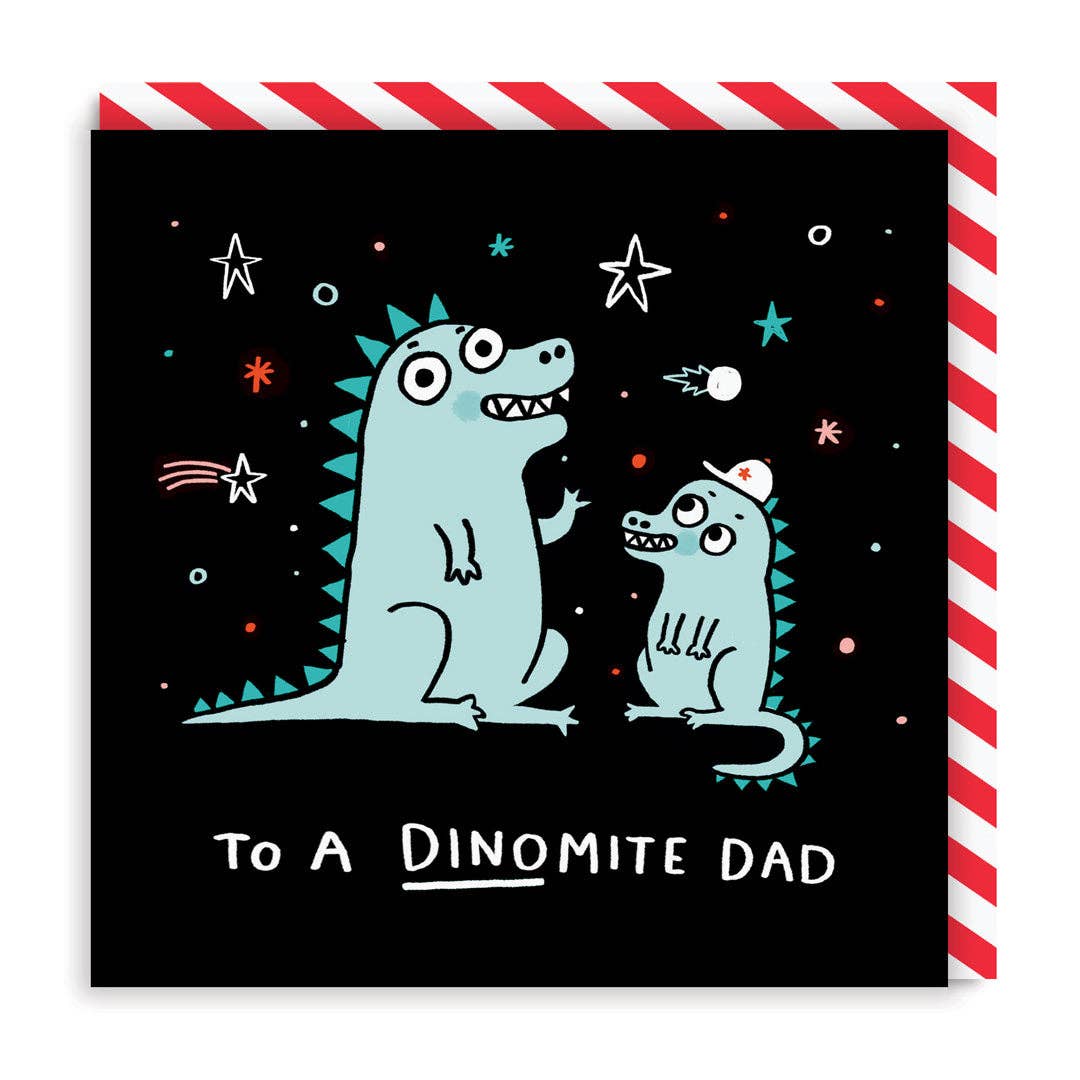 Wenskaart vaderdag "To a Dinomite Dad" - Fairy Positron