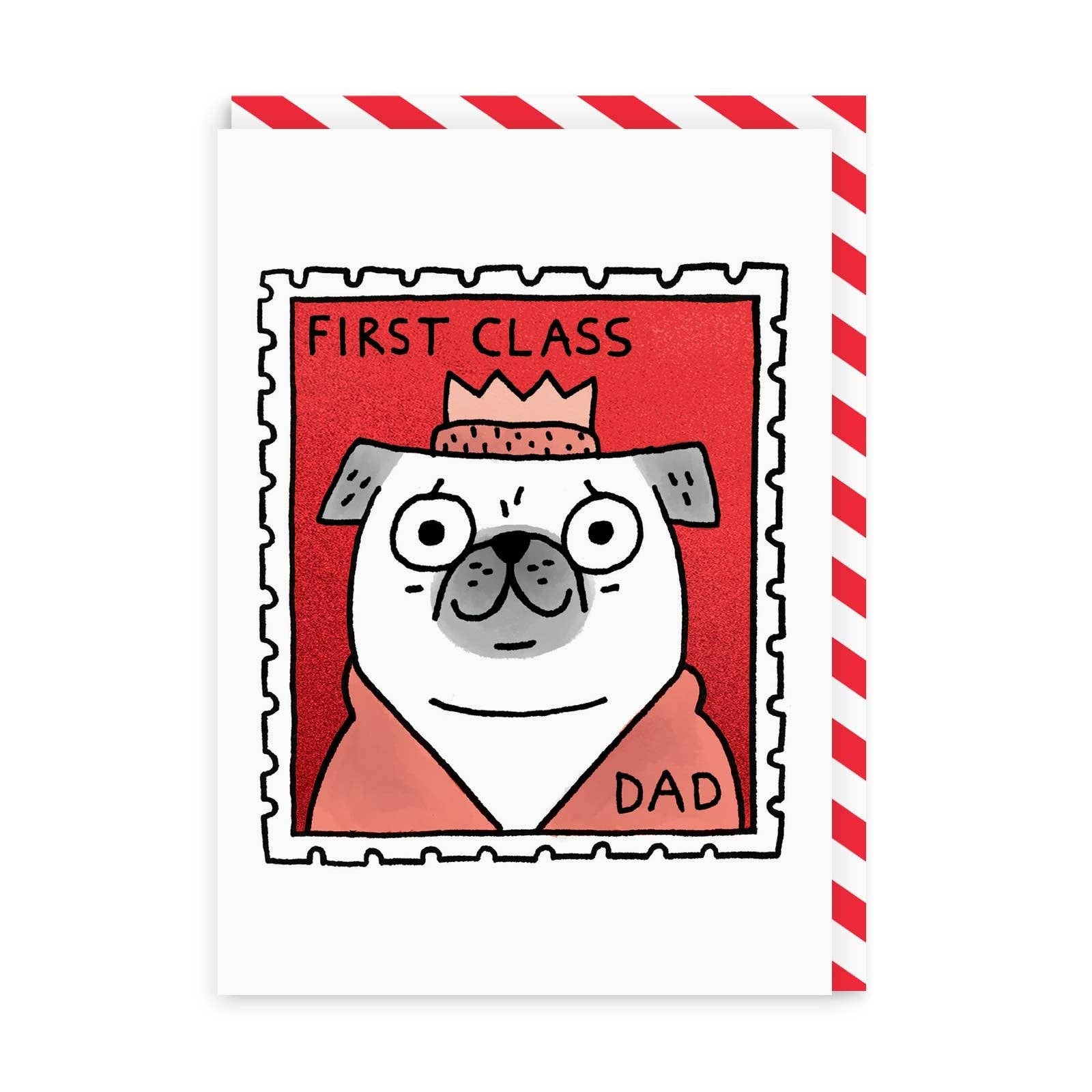 Wenskaart vaderdag "First Class Dad" - Fairy Positron