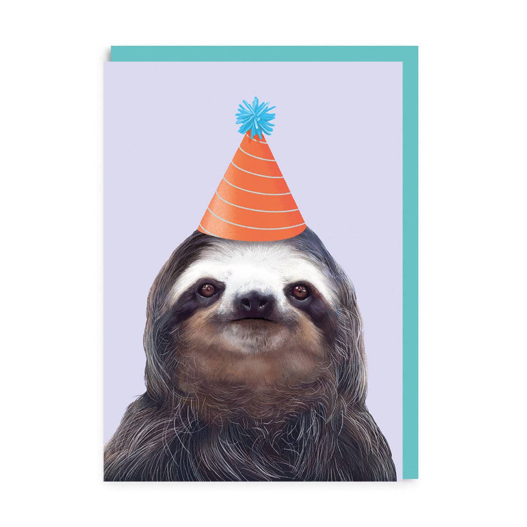 Wenskaart "Party sloth" - Fairy Positron