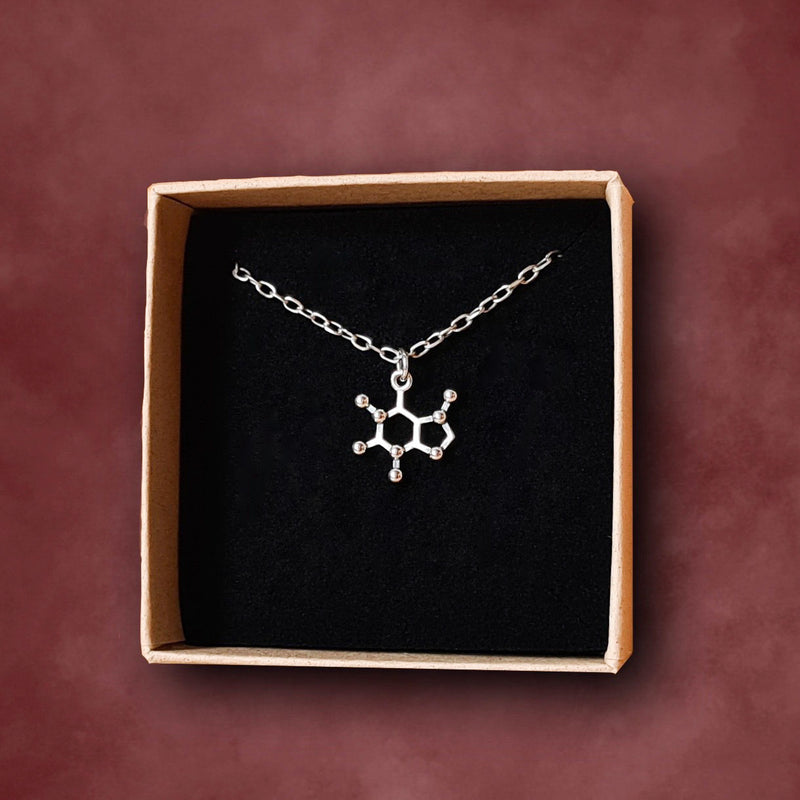 Zilveren halsketting cafeïnemolecule - Fairy Positron