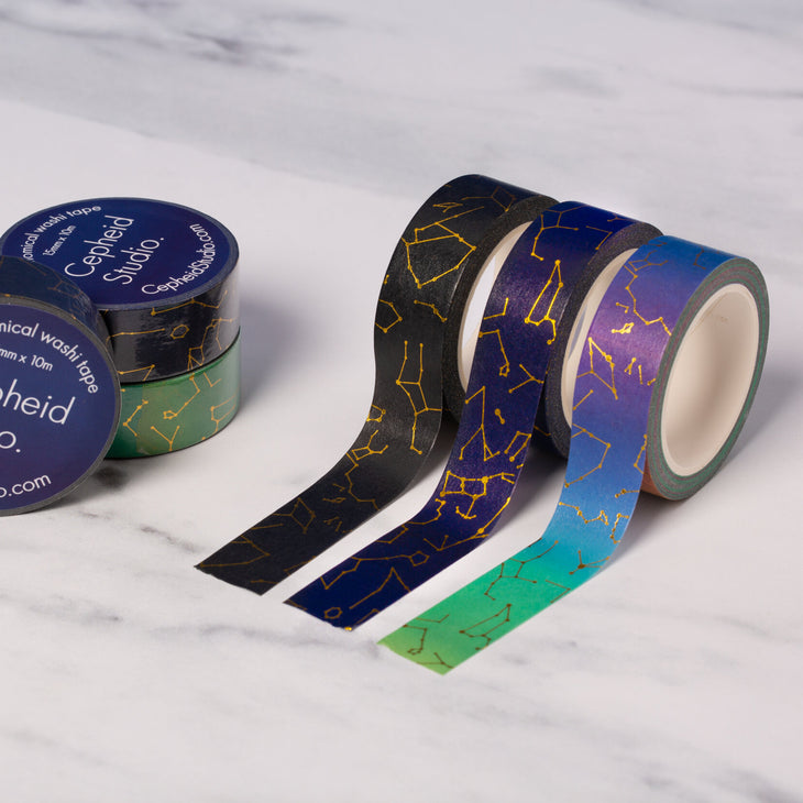 Washi tape constellations (electromagnetic spectrum) - Fairy Positron