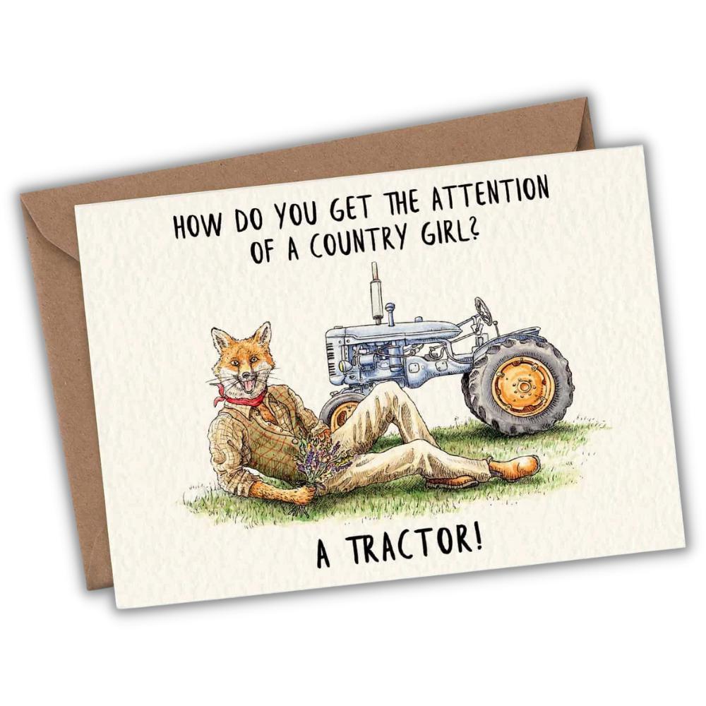 Greeting card "A tractor" - Fairy Positron