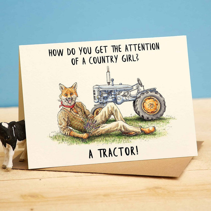 Wenskaart "A tractor" - Fairy Positron