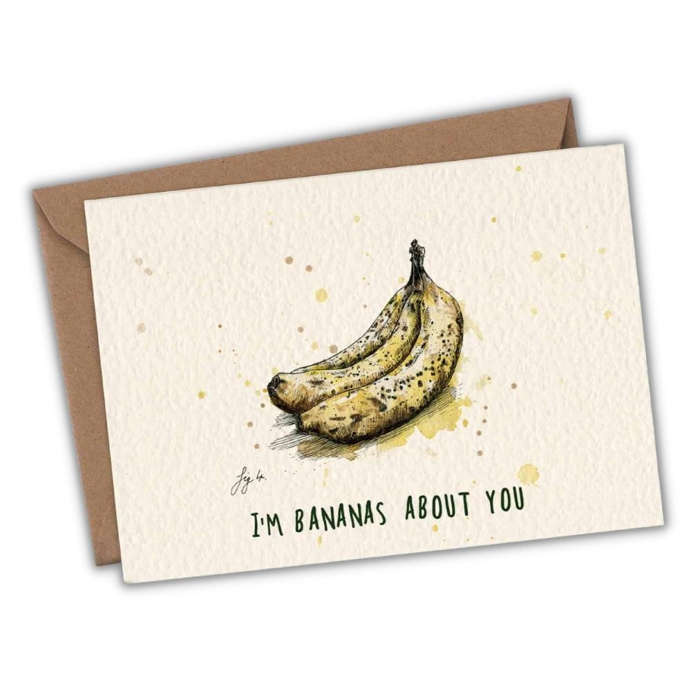 Wenskaart "Bananas about you" - Fairy Positron