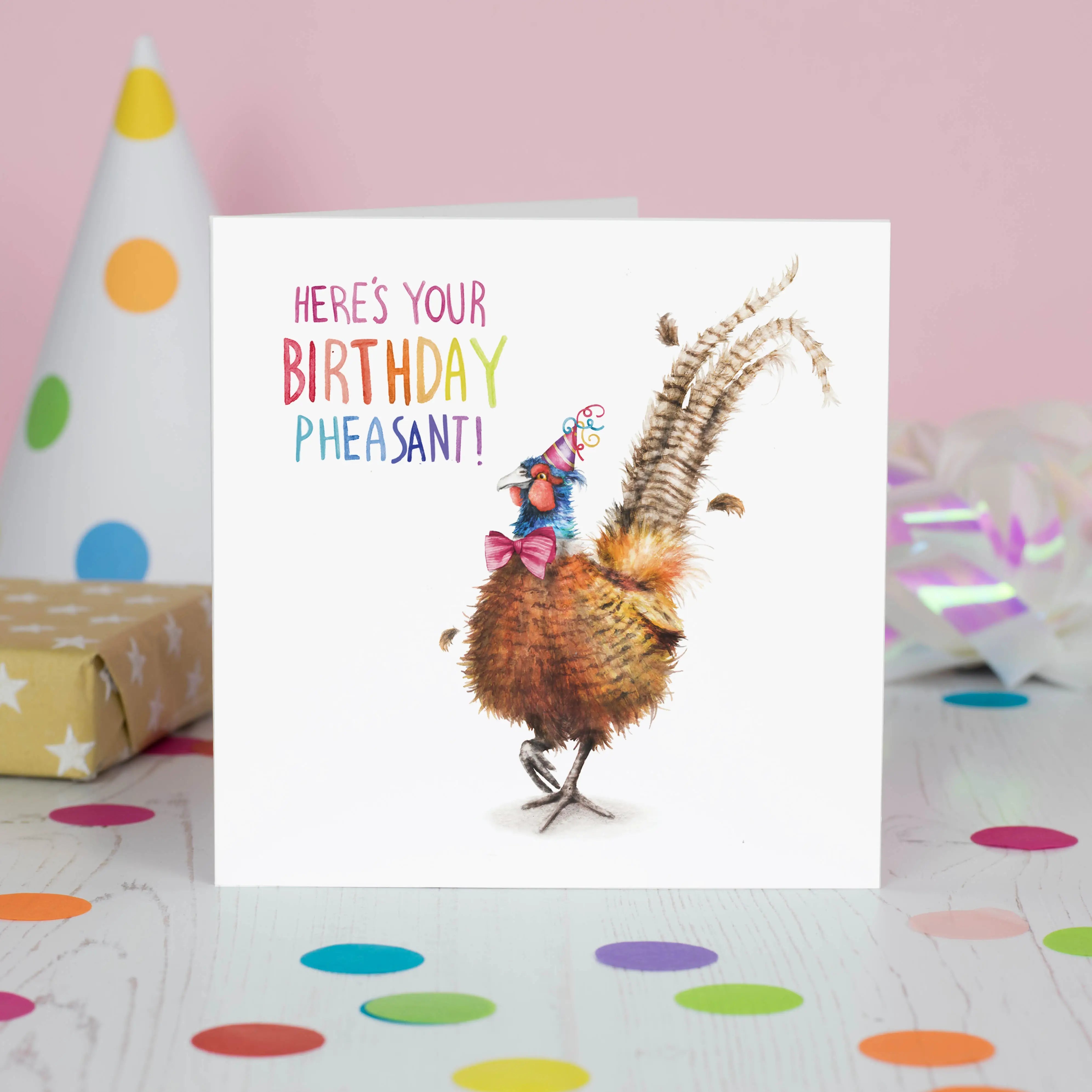 Wenskaart "Birthday Pheasant" - Fairy Positron