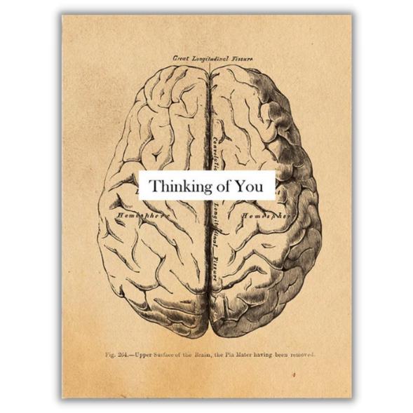 Greeting card brain "Thinking of you" - Fairy Positron
