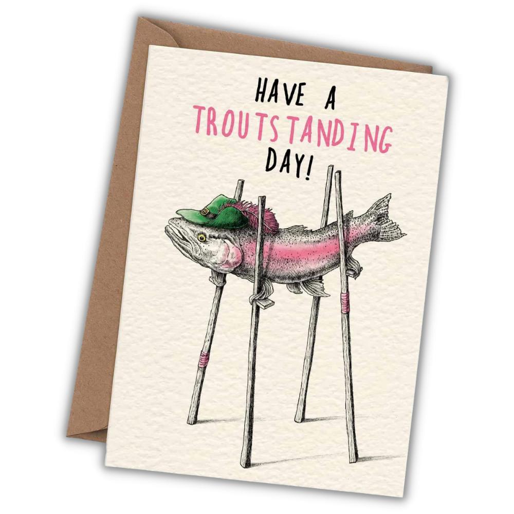 Greeting card trout "Have a troutstanding day" -. Fairy Positron