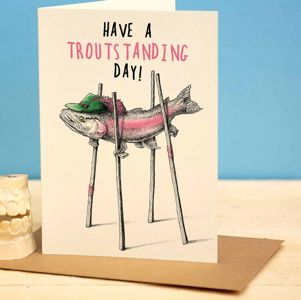 Greeting card trout "Have a troutstanding day" -. Fairy Positron