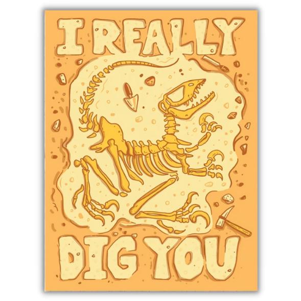 Wenskaart fossiel "I really dig you" - Fairy Positron