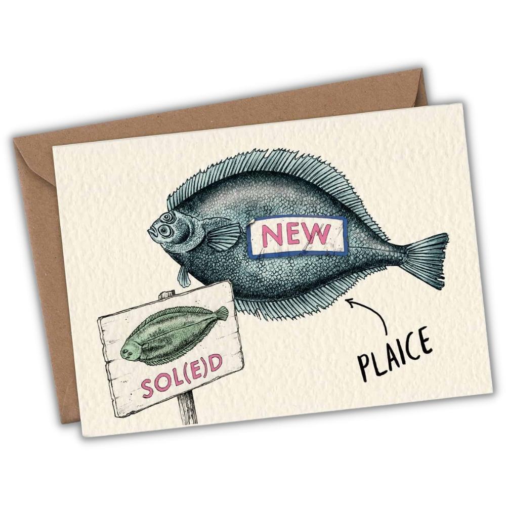 Greeting card housewarming "Plaice Soled"-.Fairy Positron