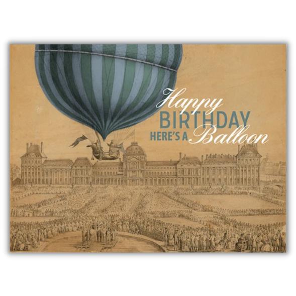Wenskaart luchtballon "Happy Birthday" - Fairy Positron