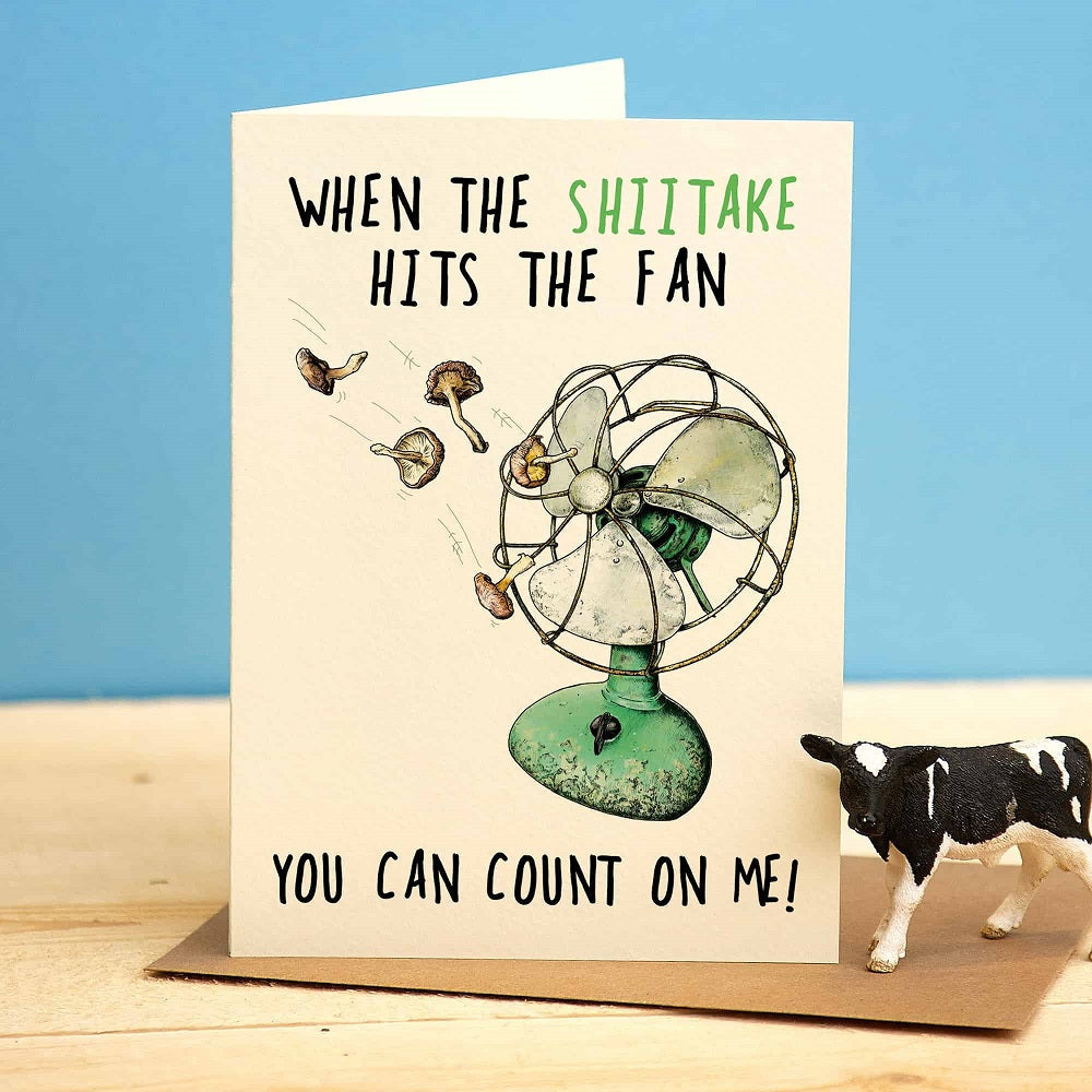 Greeting card "When the shiitake hits the fan"-.Fairy Positron