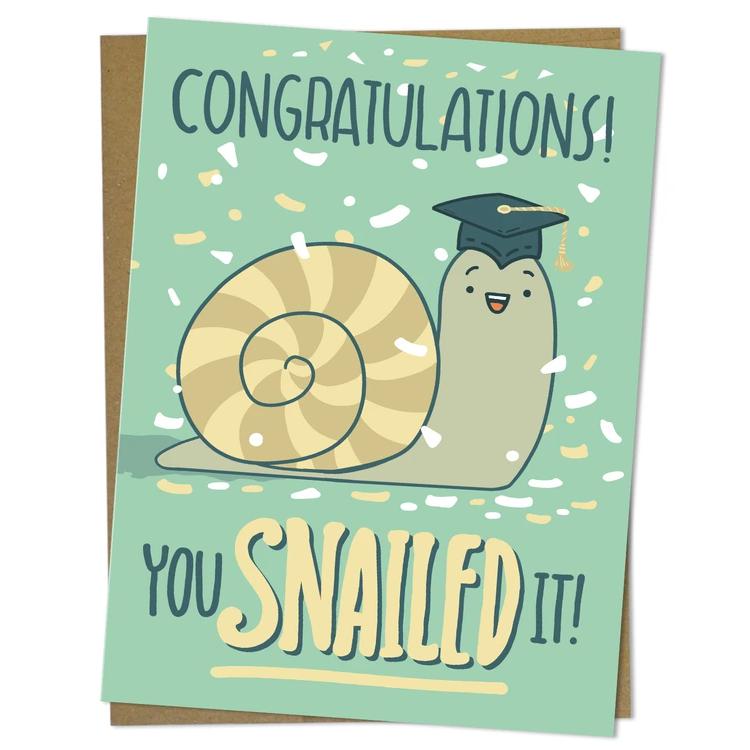 Wenskaart slak "Congratulations! You snailed it!" - Fairy Positron