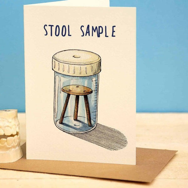 Wenskaart "Stool Sample" - Fairy Positron