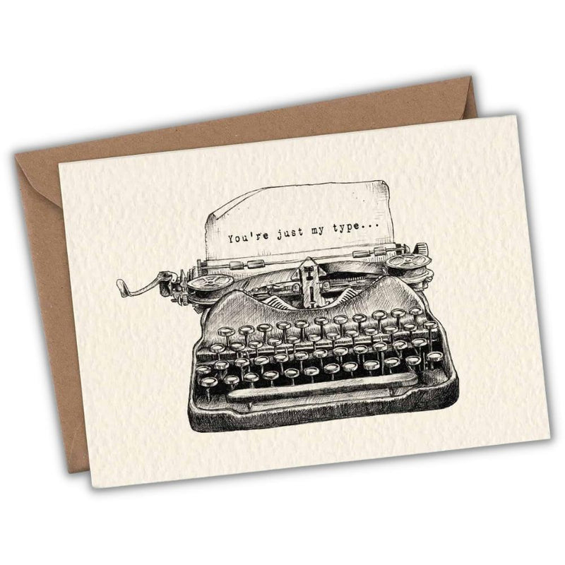Wenskaart typemachine "You're just my type" - Fairy Positron