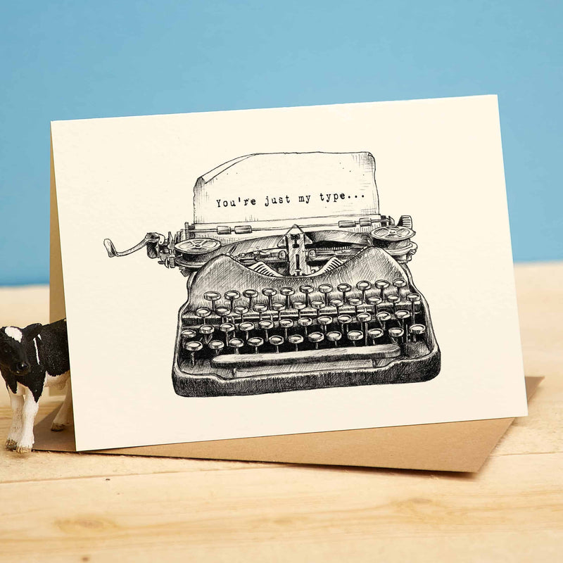 Wenskaart typemachine "You're just my type" - Fairy Positron