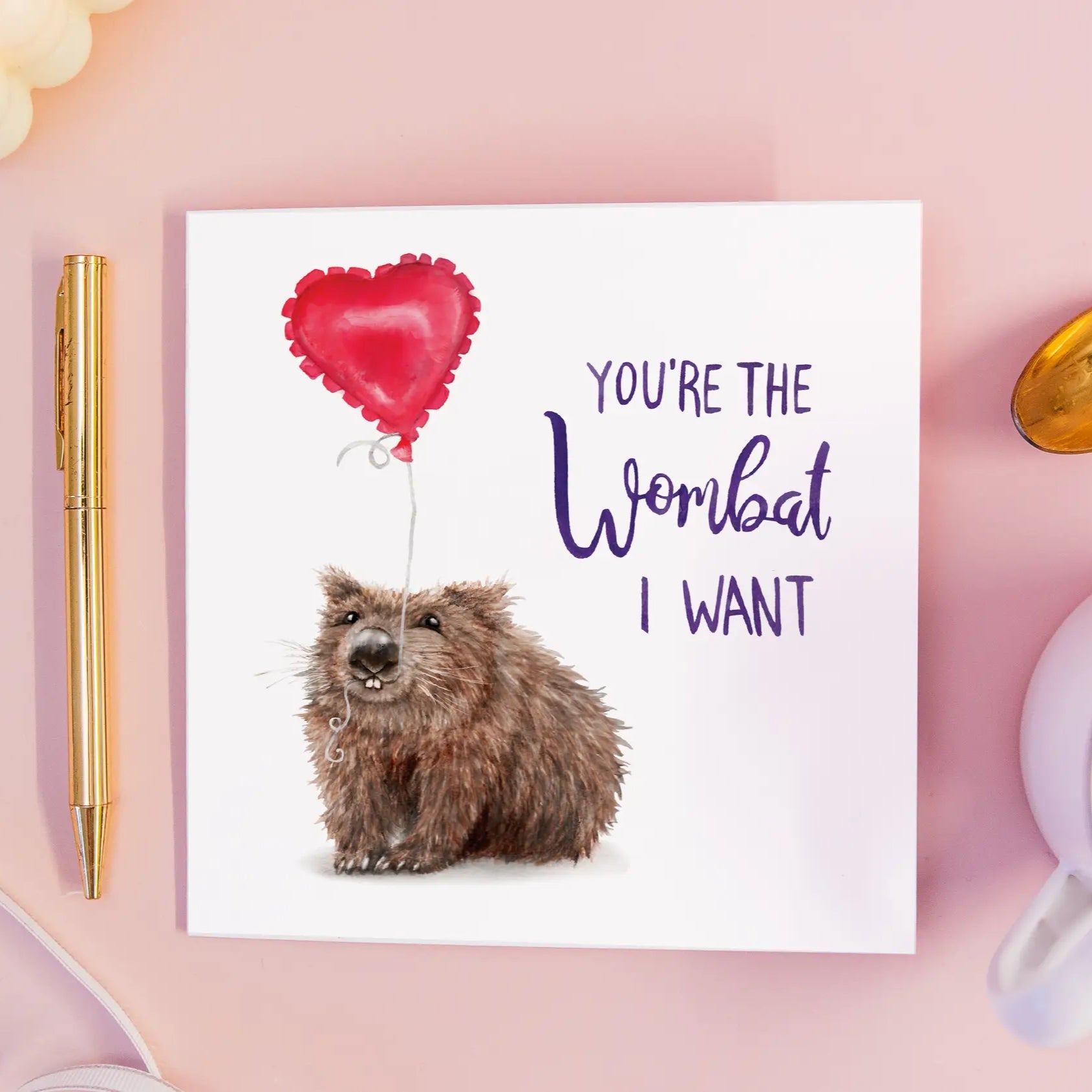 Wenskaart "You're the Wombat I Want" - Fairy Positron