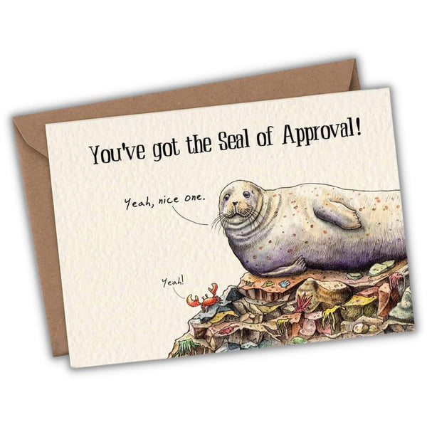 Wenskaart zeehond "Seal of Approval" - Fairy Positron