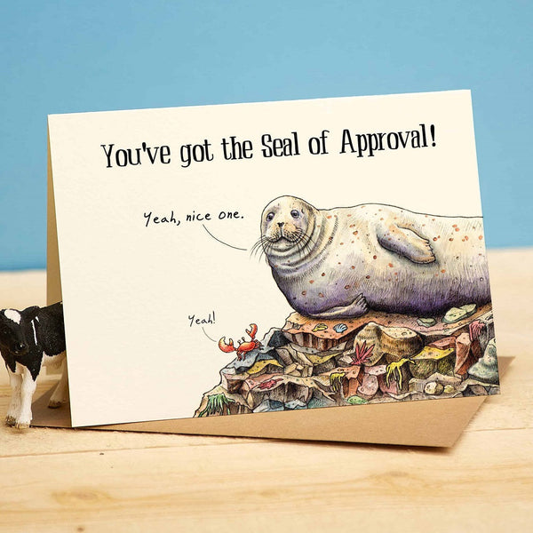 Wenskaart zeehond "Seal of Approval" - Fairy Positron