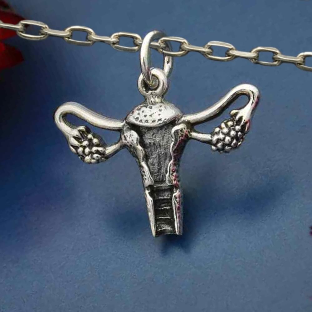 Silver necklace uterus - Fairy Positron